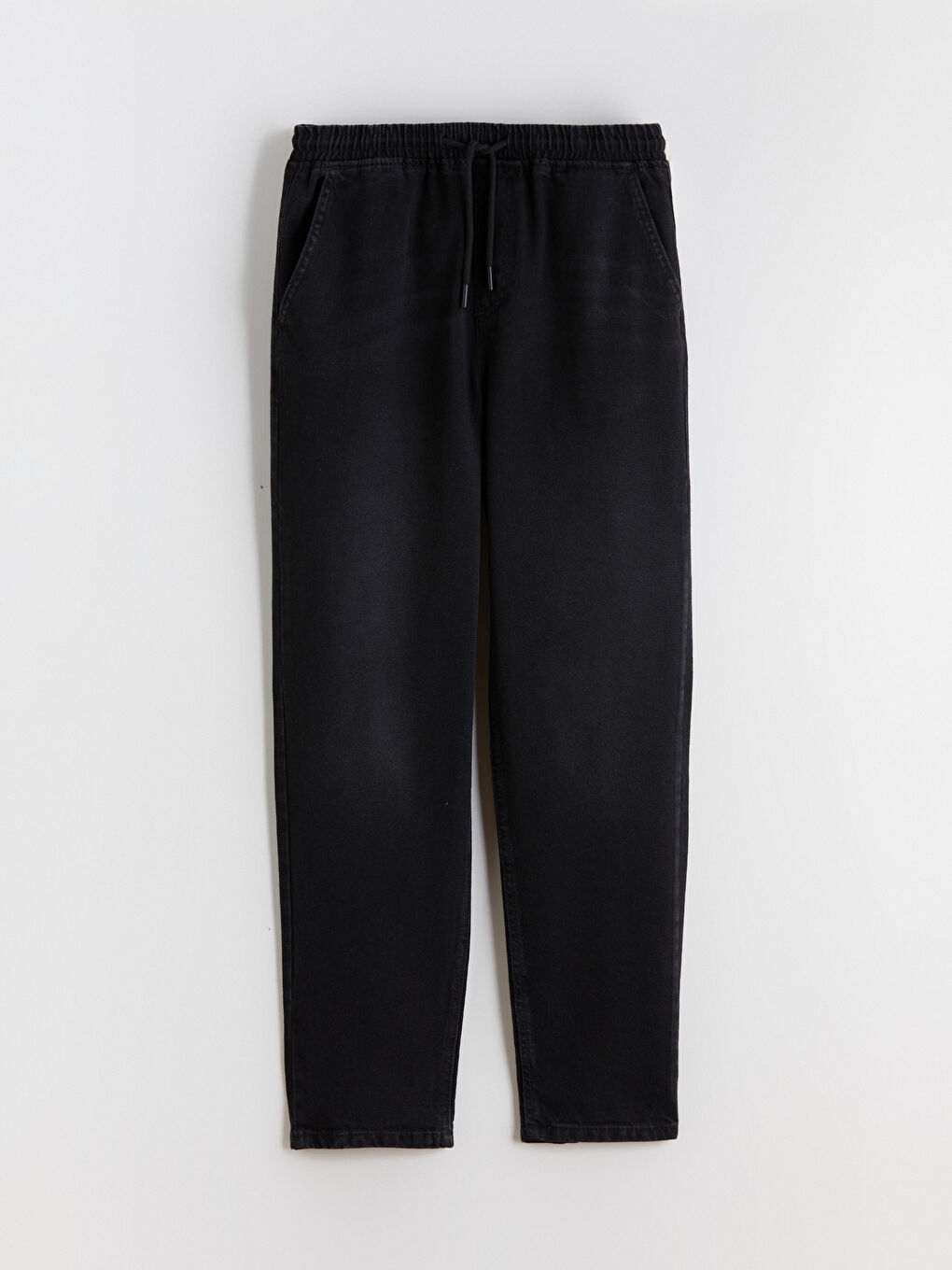 Siyah Rahat Kalıp Erkek Jean Pantolon-4