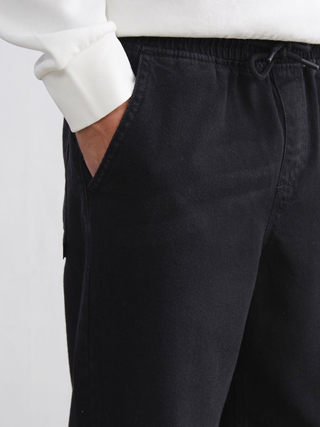 Siyah Rahat Kalıp Erkek Jean Pantolon-2