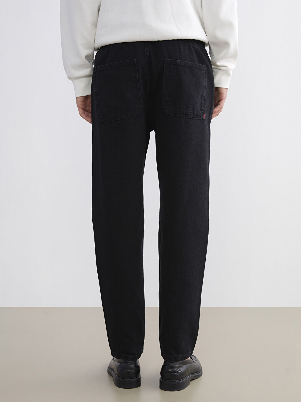 Siyah Rahat Kalıp Erkek Jean Pantolon-3