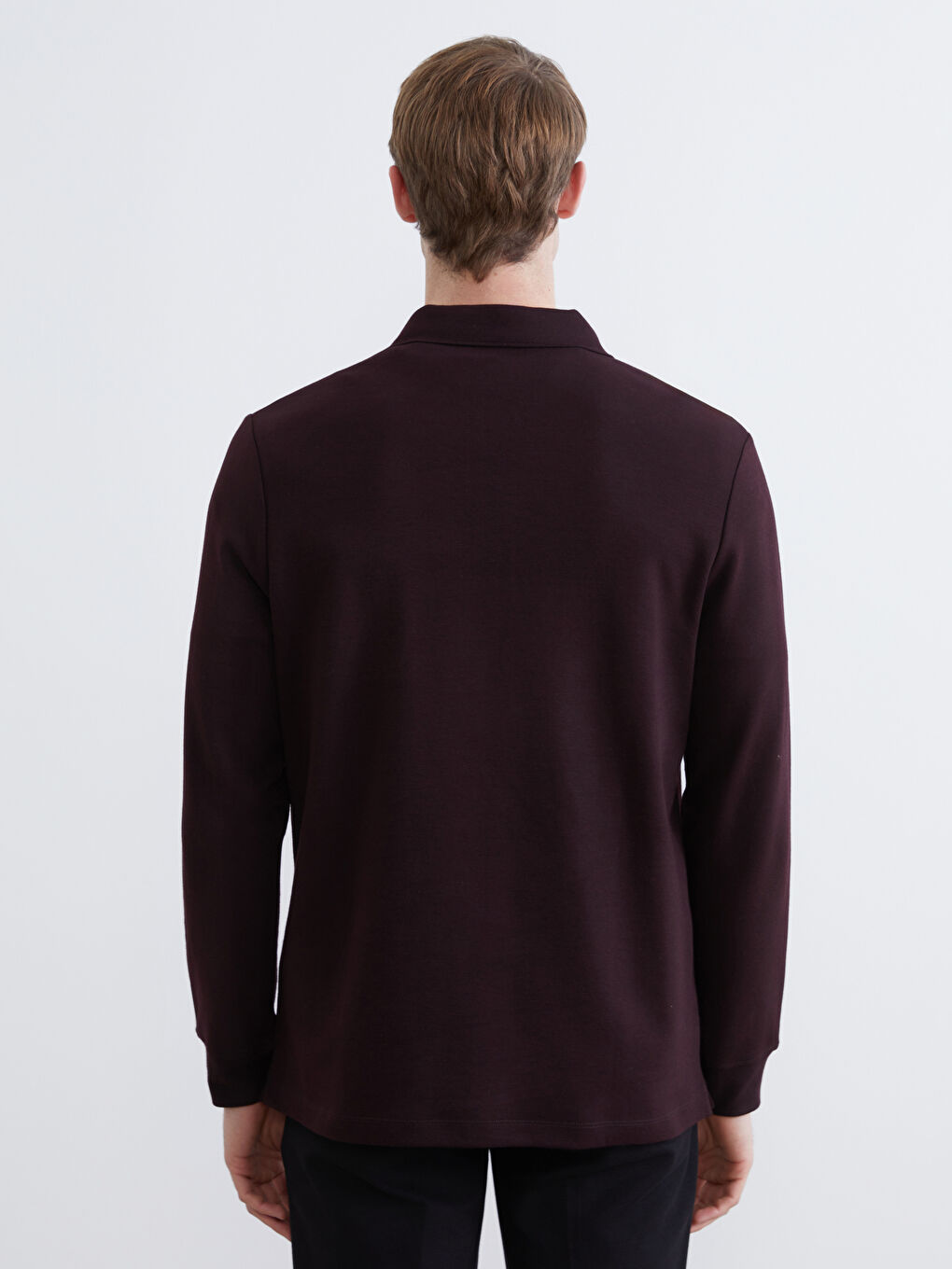 Kahverengi Polo Yaka Erkek Sweatshirt-3