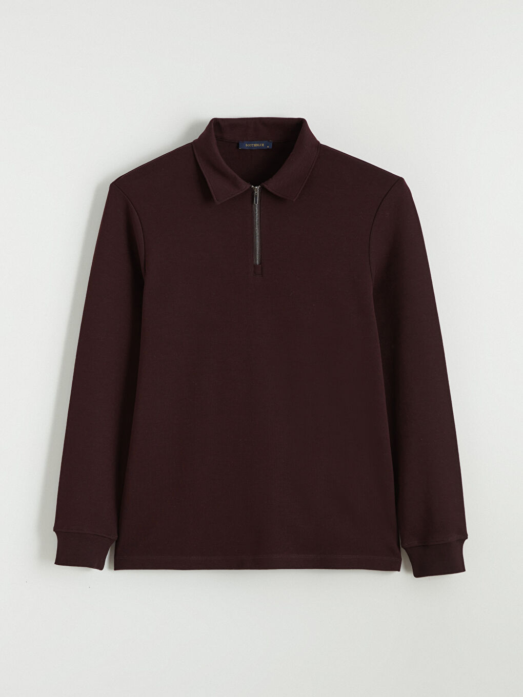 Kahverengi Polo Yaka Erkek Sweatshirt-4