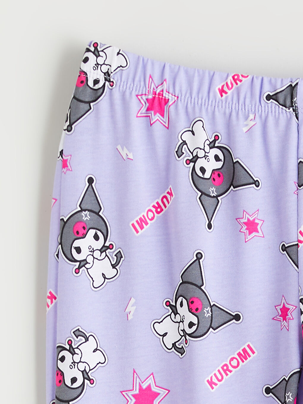 Crew Neck Kuromi Printed Girls' Pyjamas Set-5
