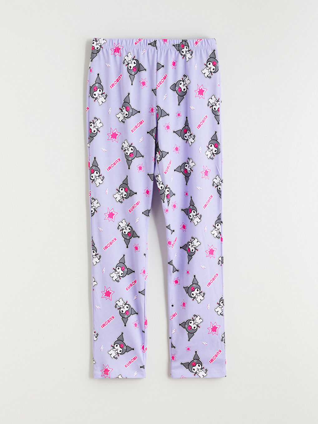 Crew Neck Kuromi Printed Girls' Pyjamas Set-6