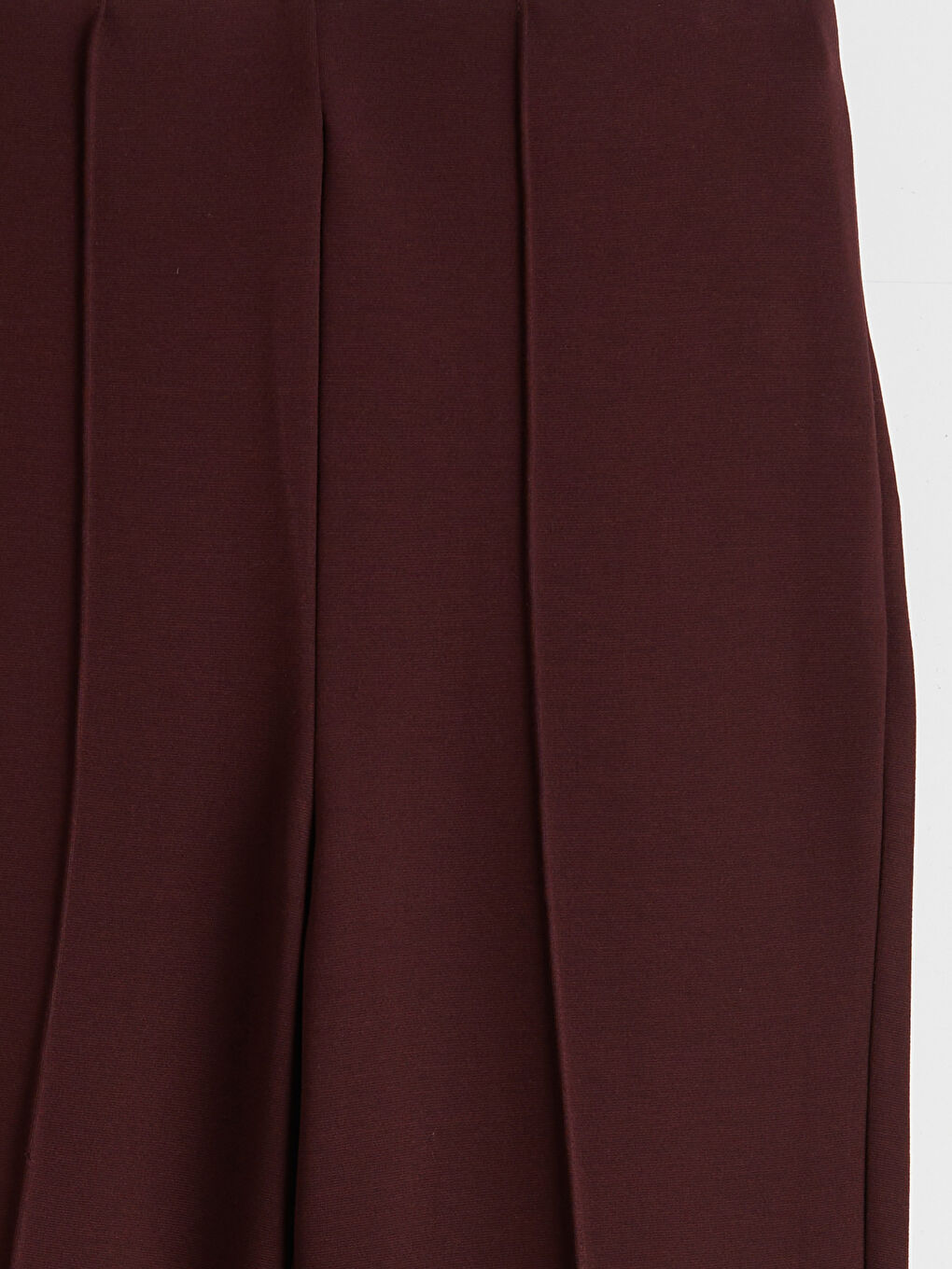 Bordo Ekstra Dar Fit İspanyol Paça Kadın Pantolon-5