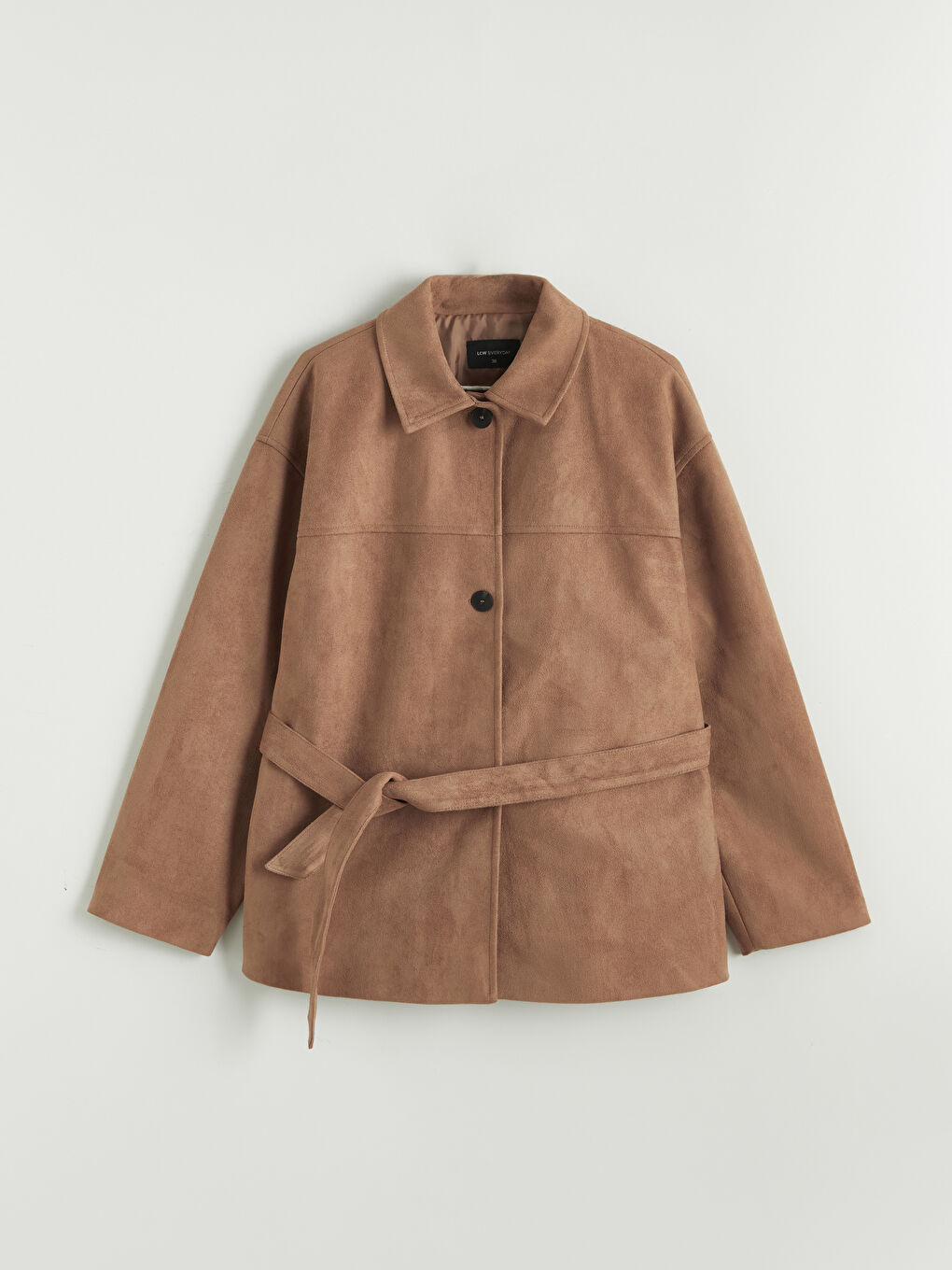 Bej Kadın Süet Görünümlü Gömlek Ceket-4