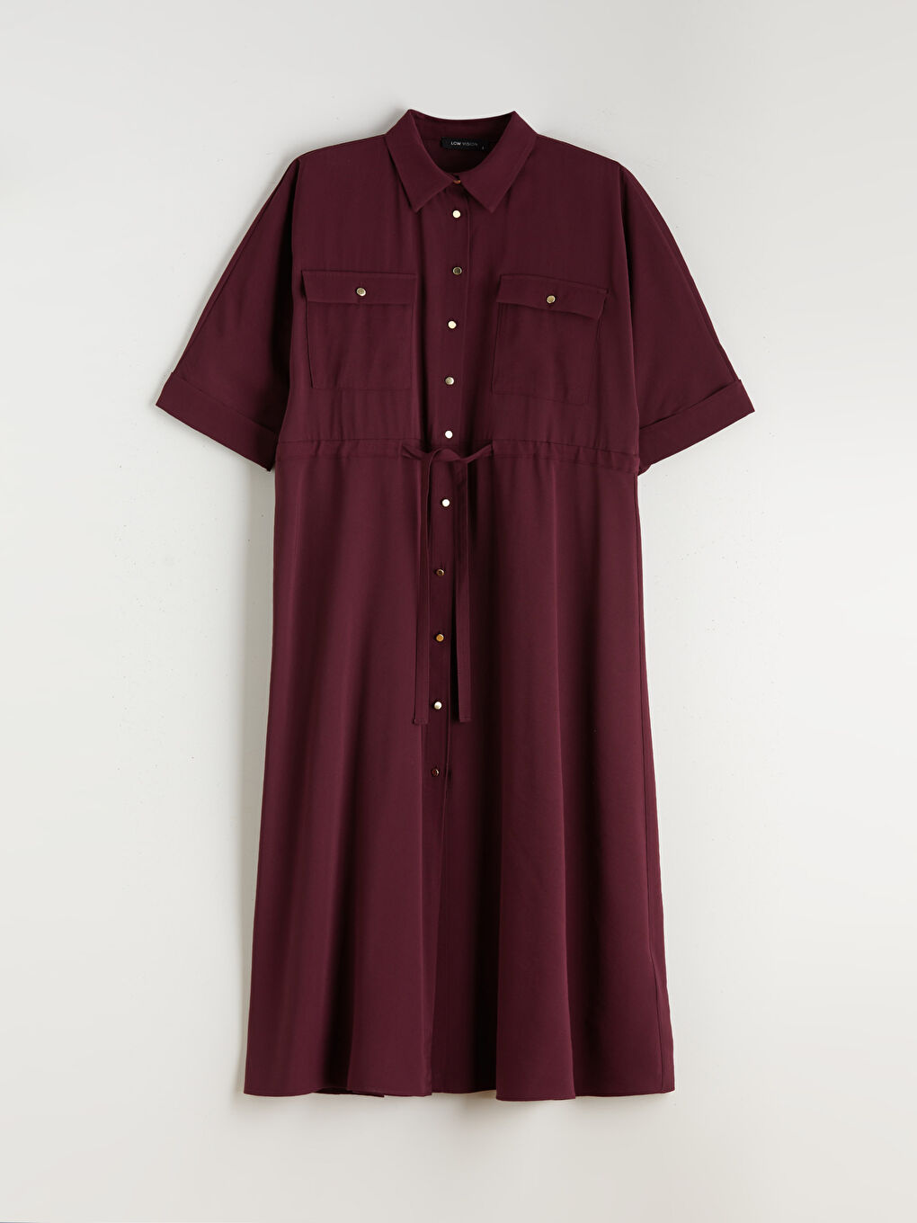 فستان قميص بوردو امرأة-6