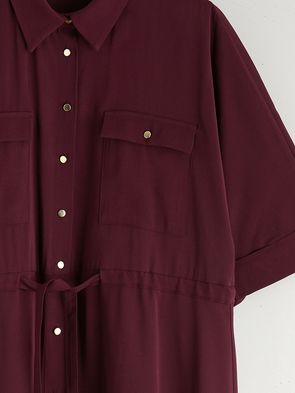 فستان قميص بوردو امرأة-7