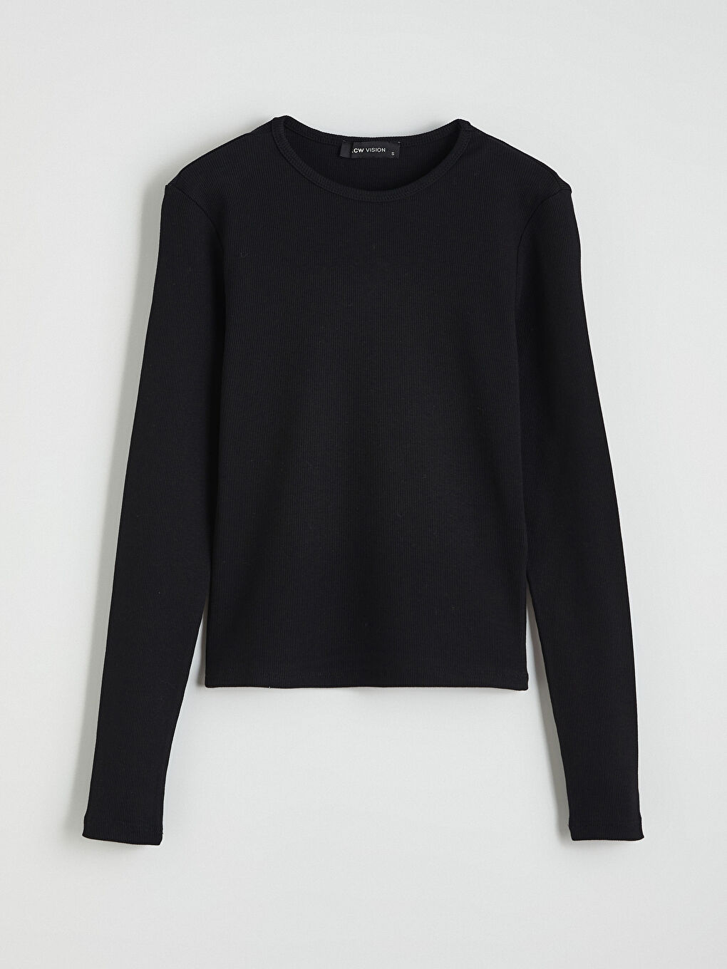 Siyah Bisiklet Yaka Fitilli Kadın Body