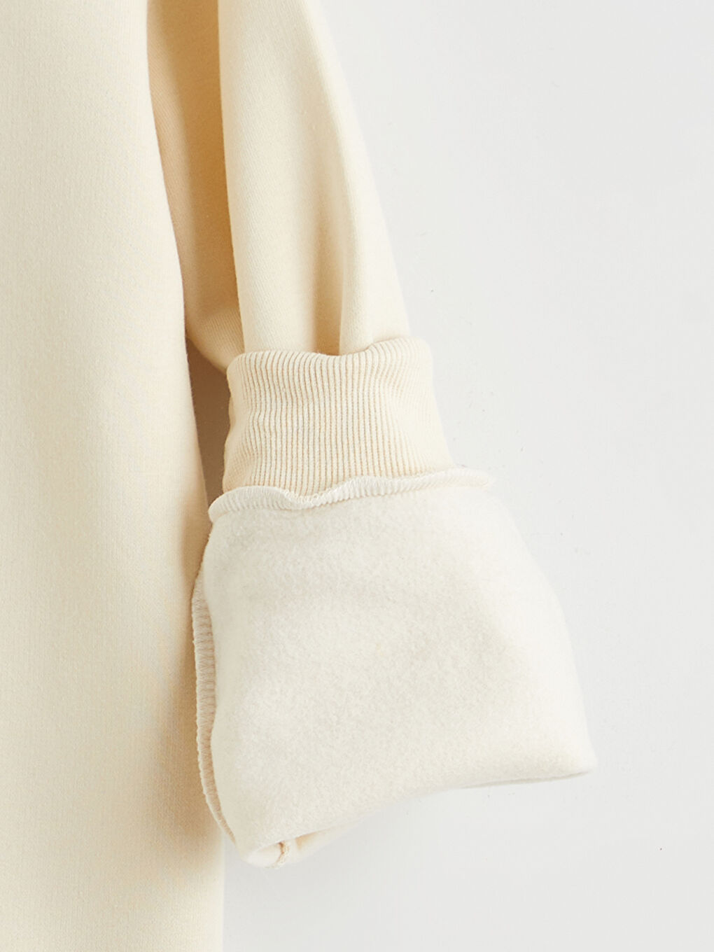 Bej Fiyonk Baskılı Kız Çocuk Kalın Sweatshirt-3