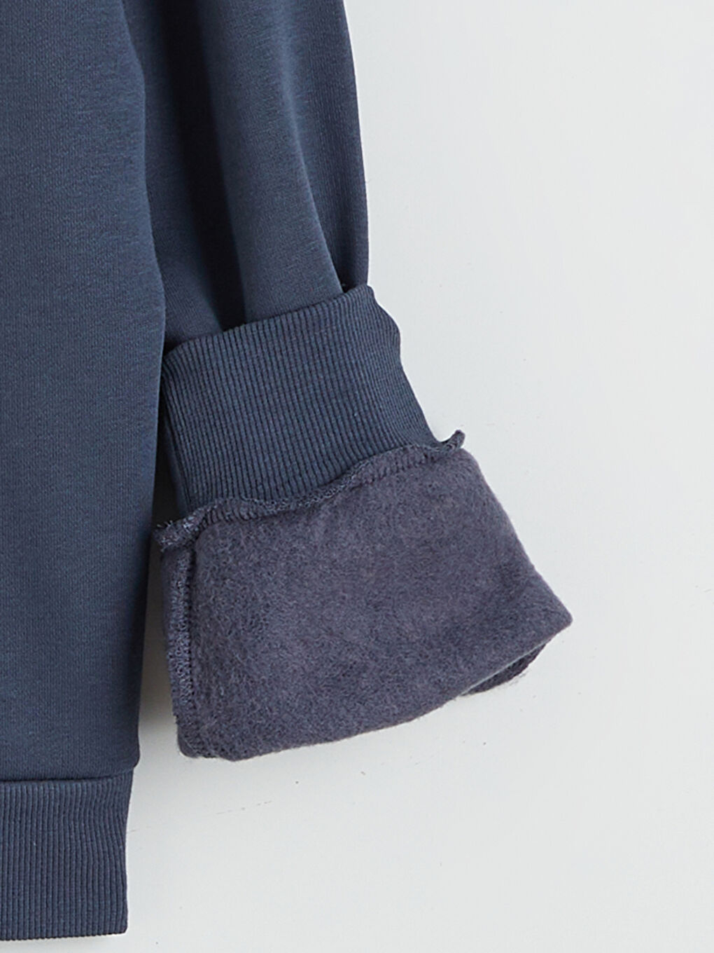 Antrasit Bisiklet Yaka Baskılı Kız Çocuk Kalın Sweatshirt-6