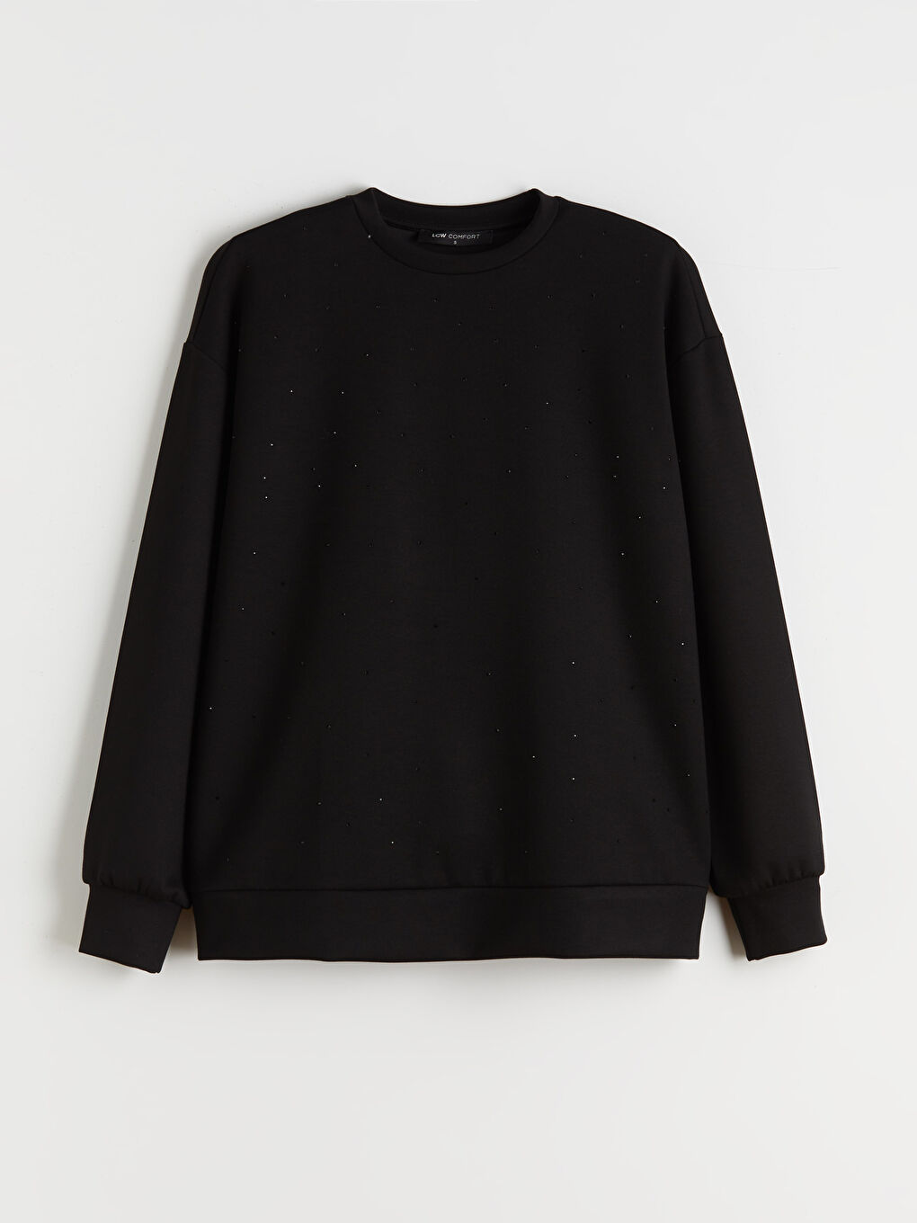 Crew Neck Rhinestone Embellished Women's Sweatshirt-4