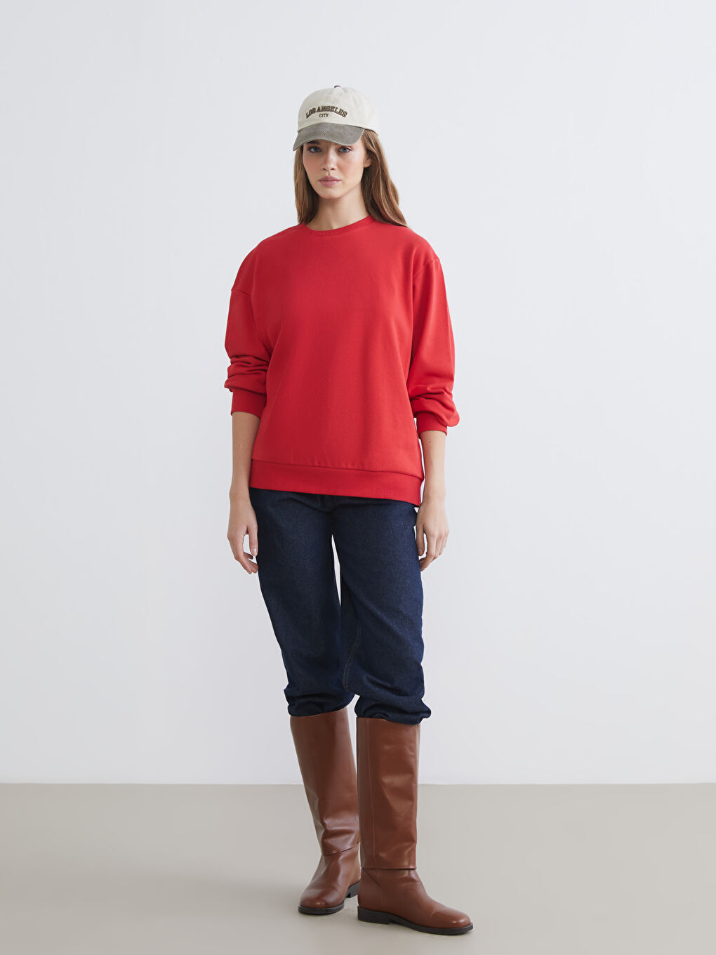 Crew Neck Oversize Women's Sweatshirt-1