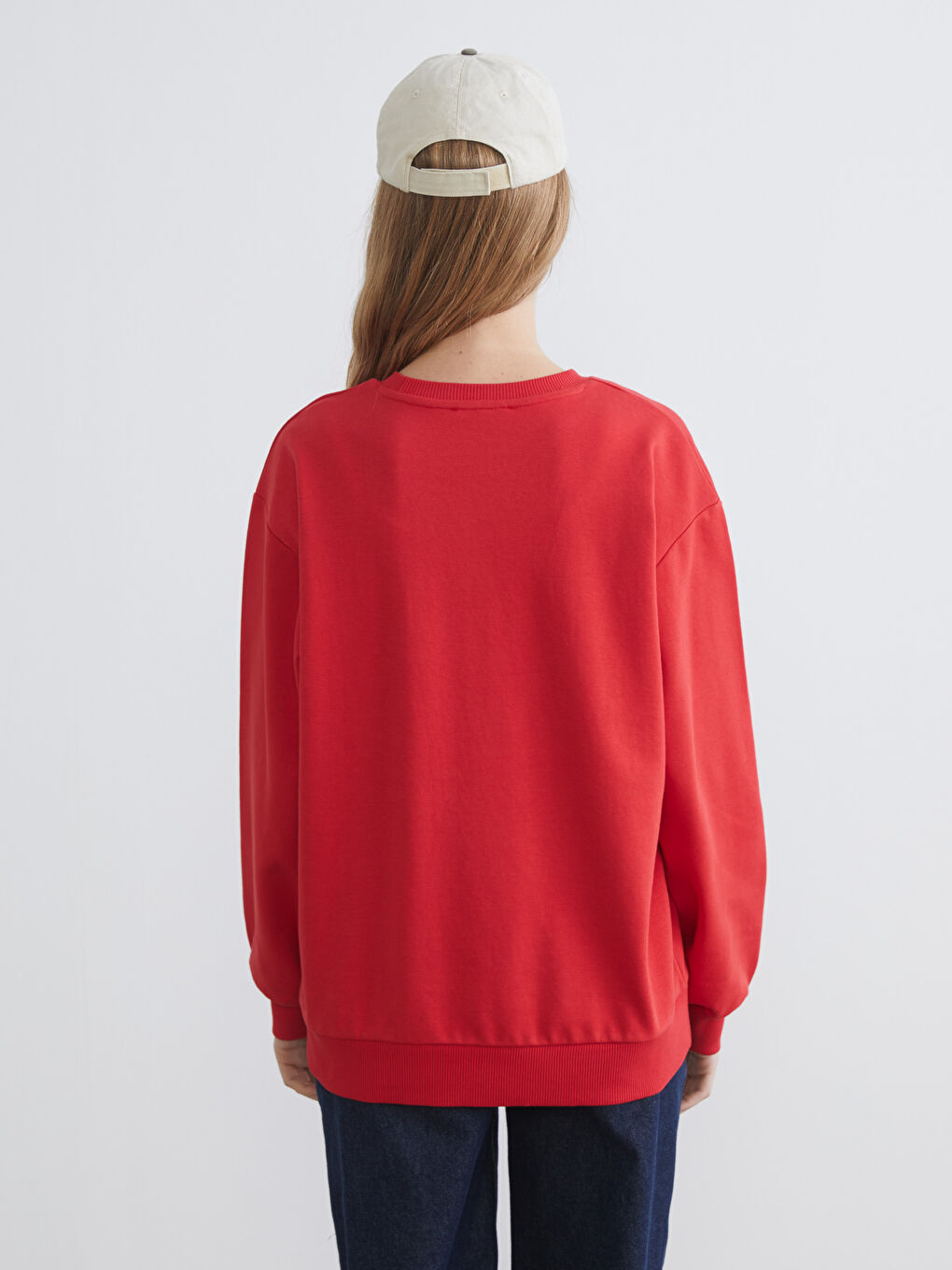 Crew Neck Oversize Women's Sweatshirt-3