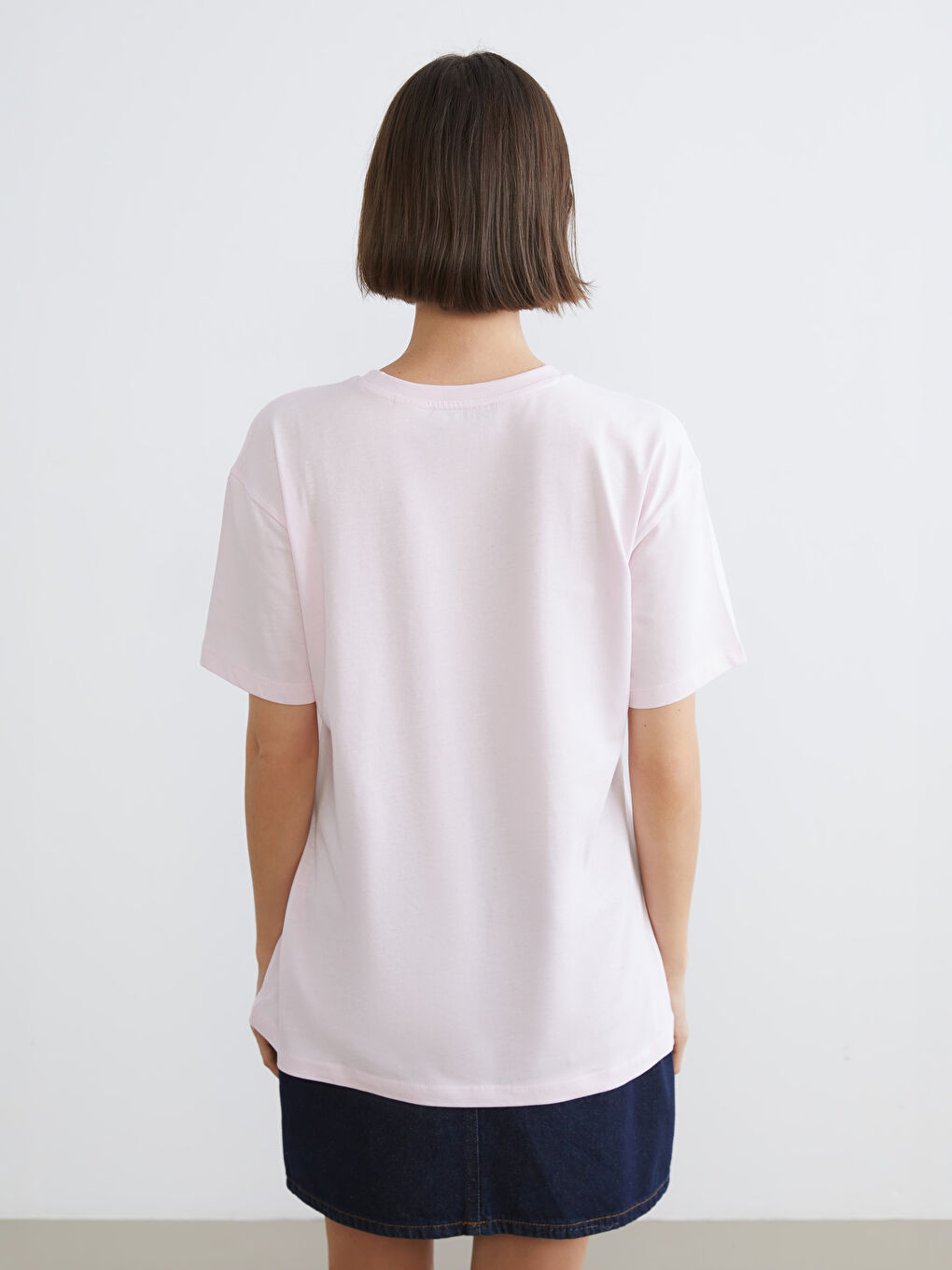 მრგვალი საყელო Stitch ნაბეჭდი მაისური ქალებისთვის-3