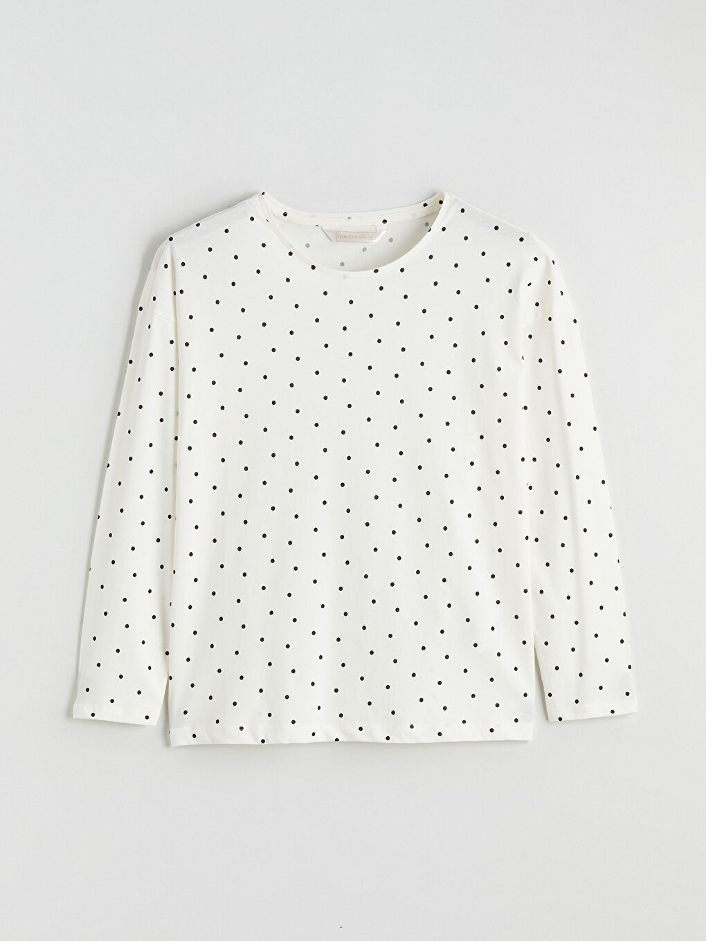 Crew Neck Polka Dot Long Sleeve Women's Pyjamas Set-5