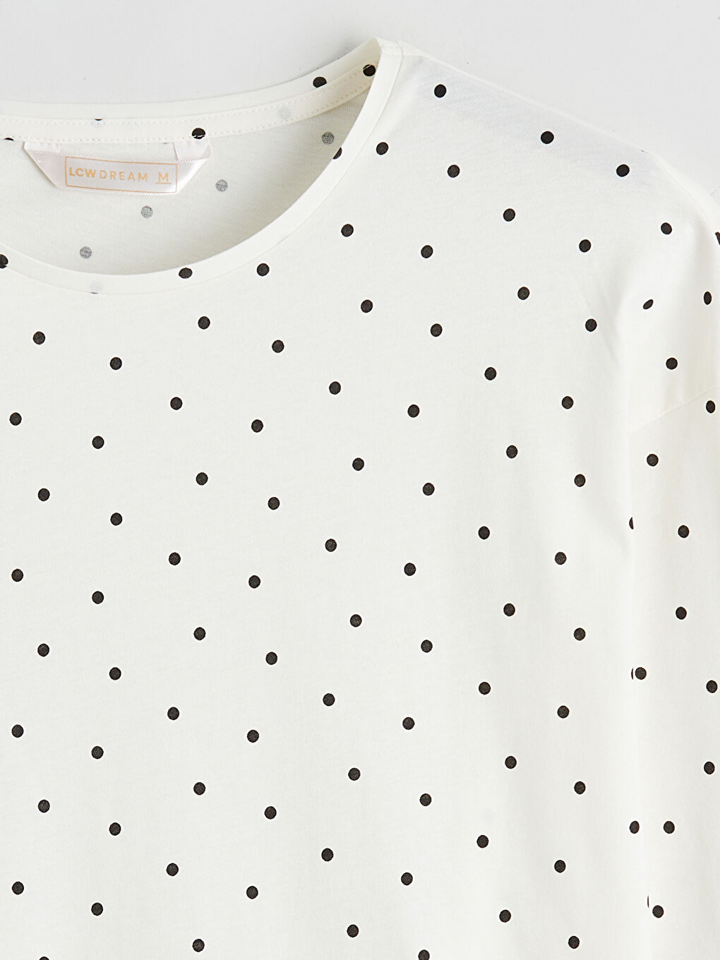 Crew Neck Polka Dot Long Sleeve Women's Pyjamas Set-6