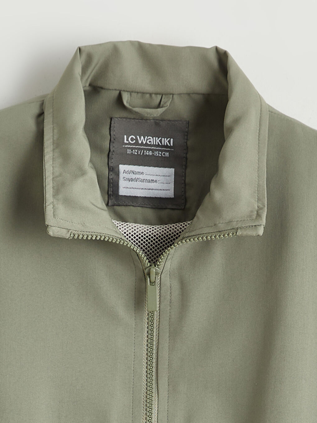 Haki Dik Yaka Kız Çocuk Mont-1