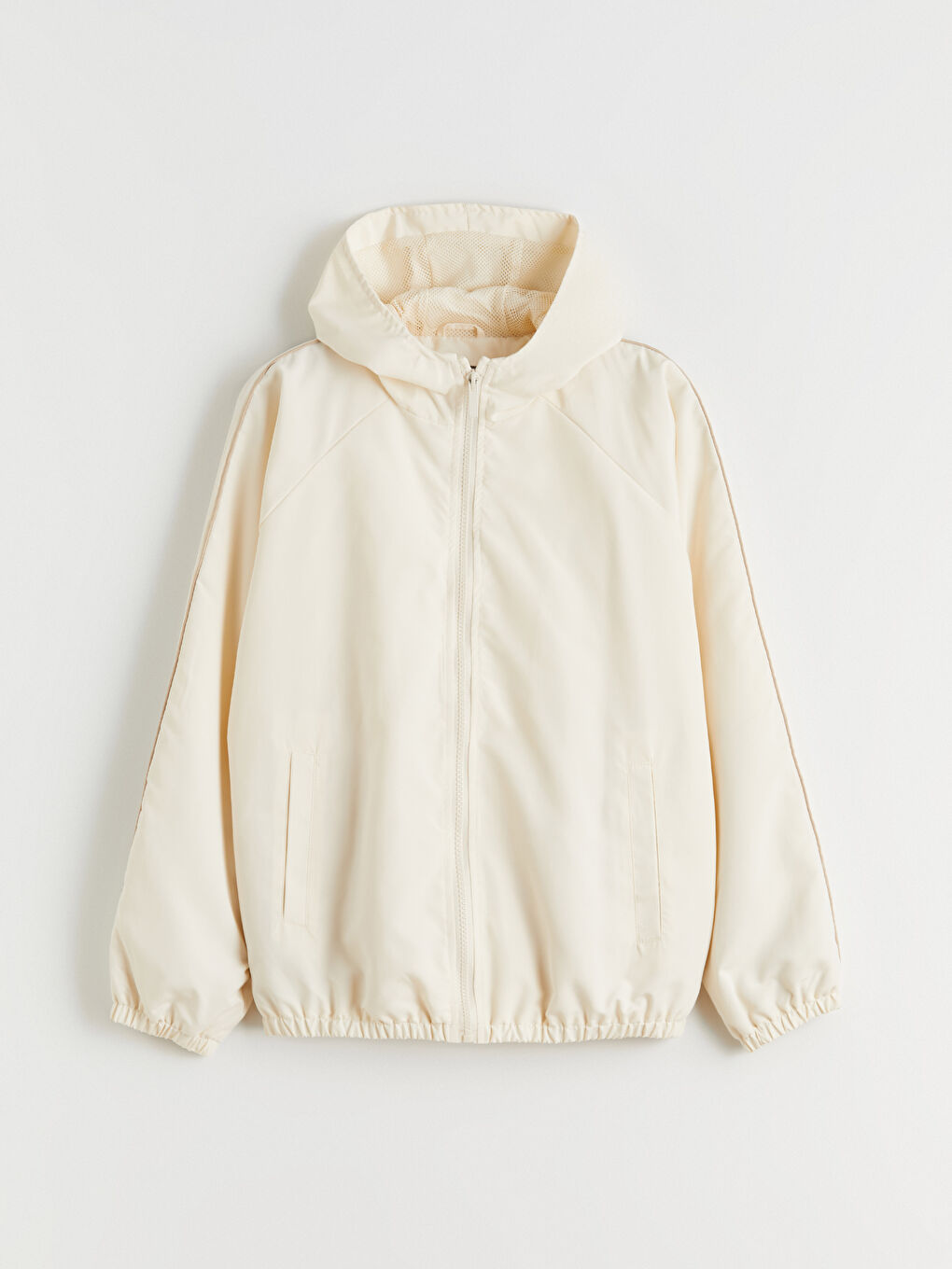 Ekru Kapüşonlu Kız Çocuk Mont