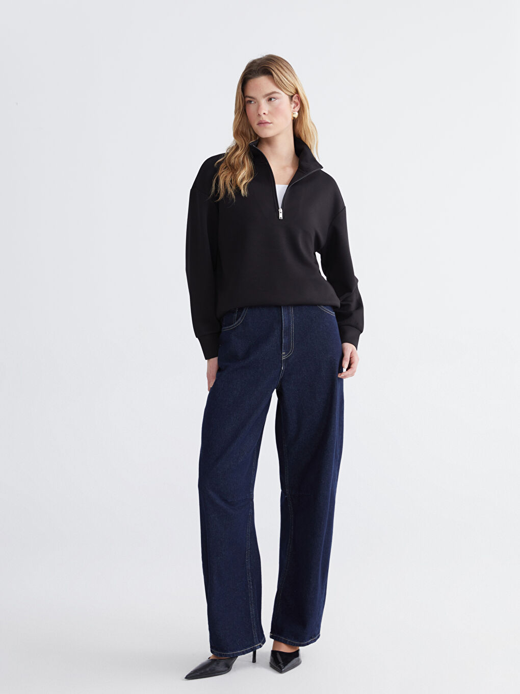 Funnel Neck Women's Sweatshirt-1