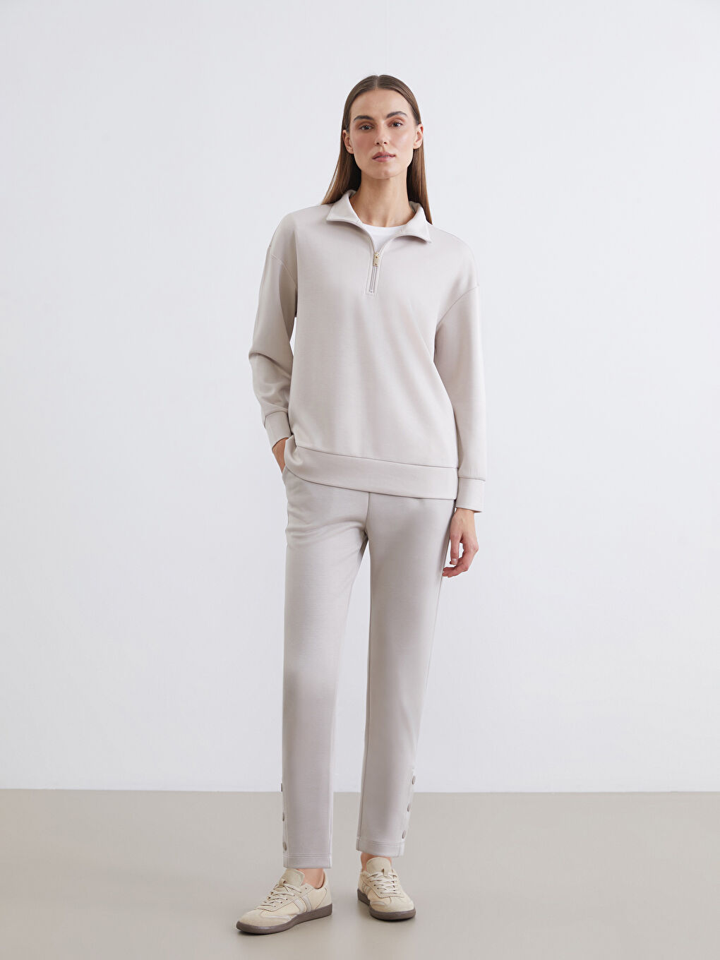 Funnel Neck Women's Sweatshirt-1