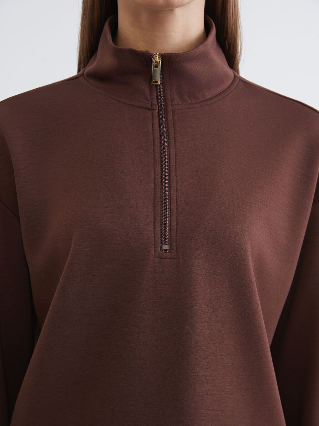 Funnel Neck Women's Sweatshirt-2