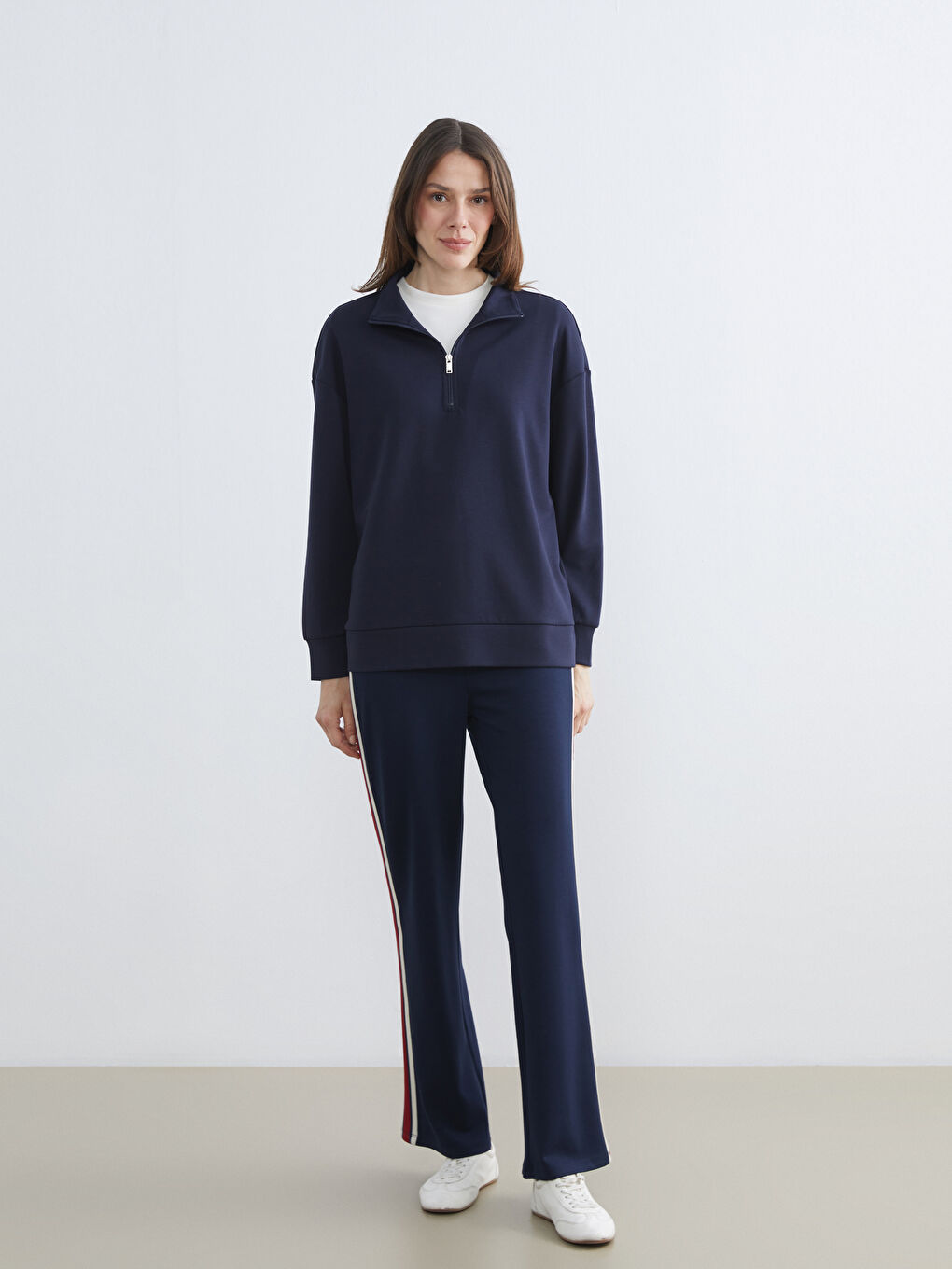 Funnel Neck Women's Sweatshirt-1