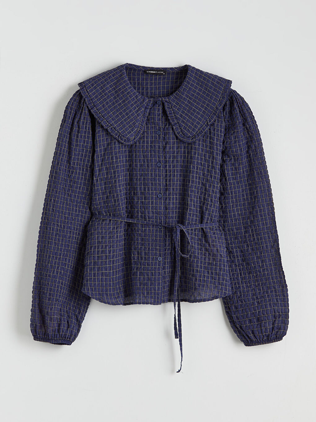 Женщины Синий Рубашка-4