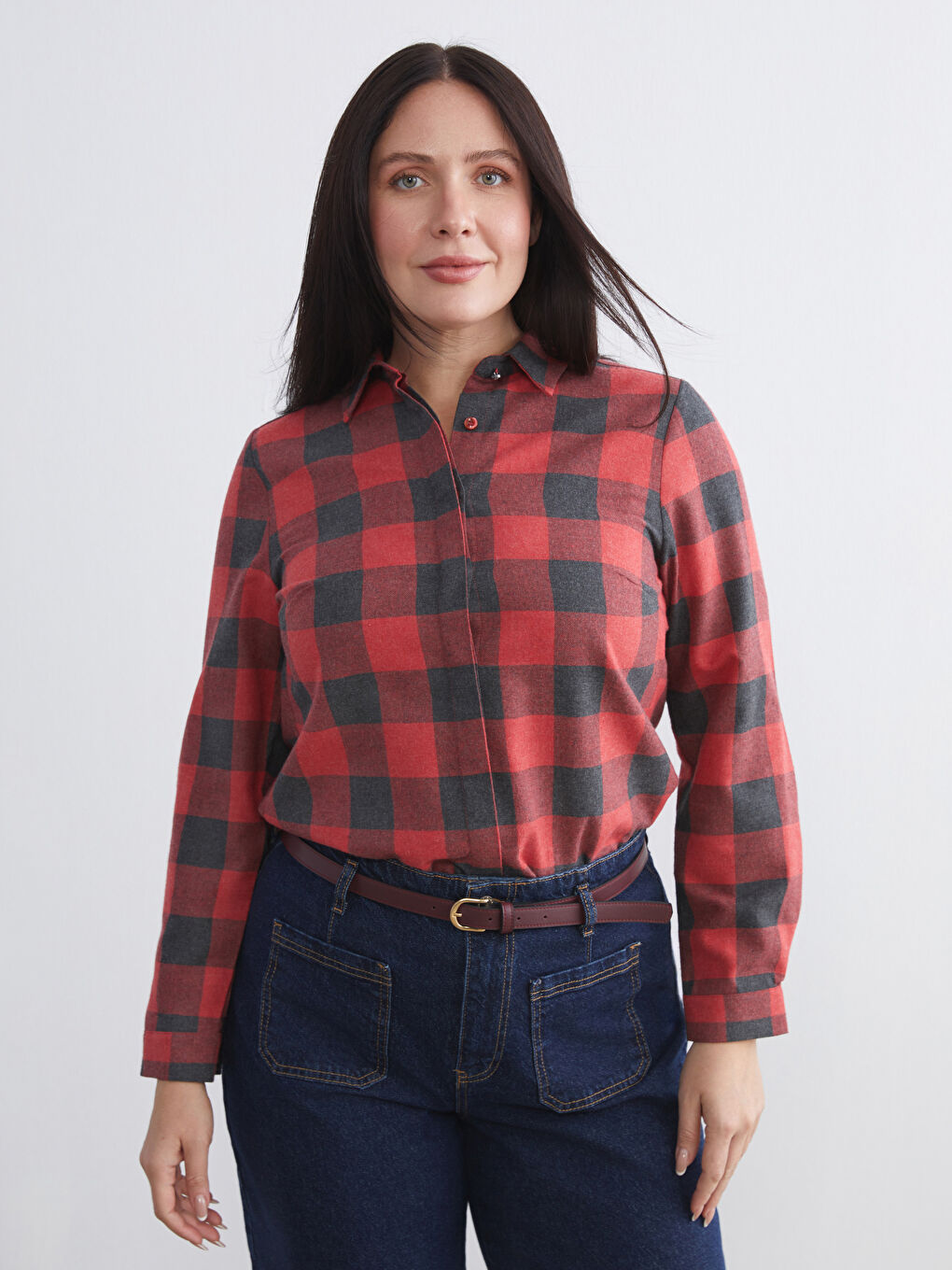 Woman BORDEAUX Flannel Shirt