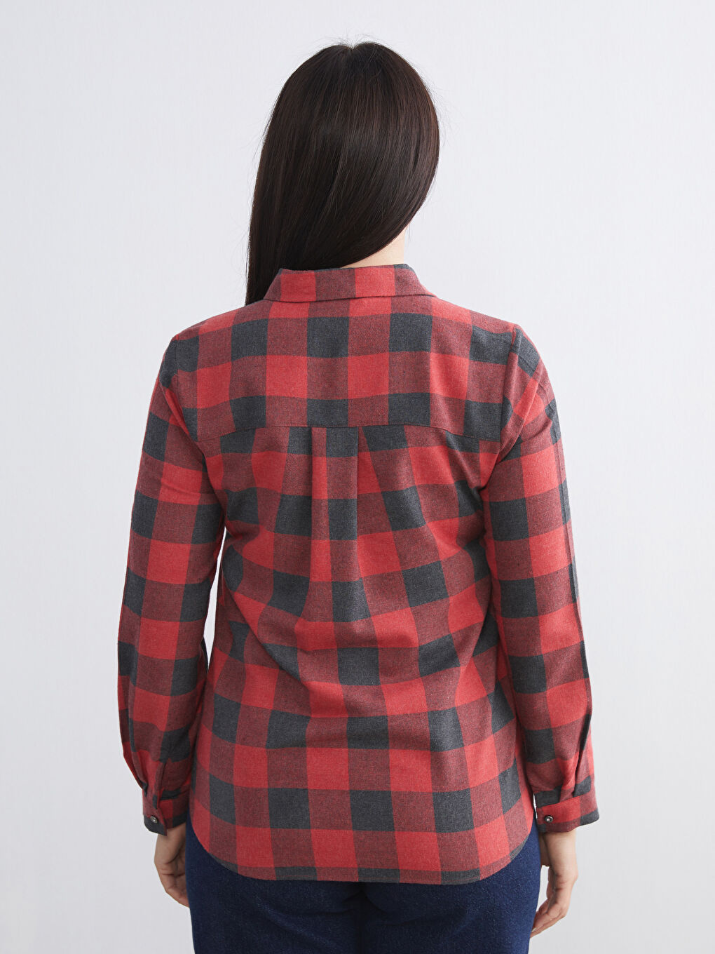 Woman BORDEAUX Flannel Shirt-3