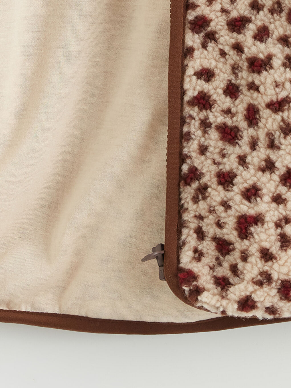 Pembe Kapüşonlu Leopar Desenli Kız Çocuk Pelüş Mont-2