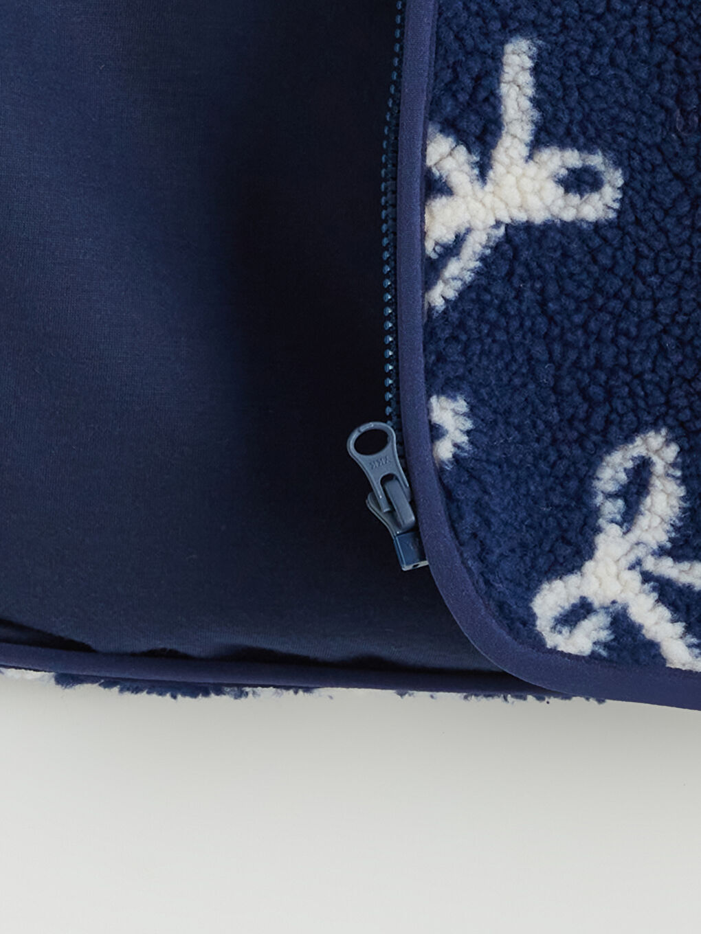 Lacivert Kapüşonlu Kız Çocuk Pelüş Mont-2