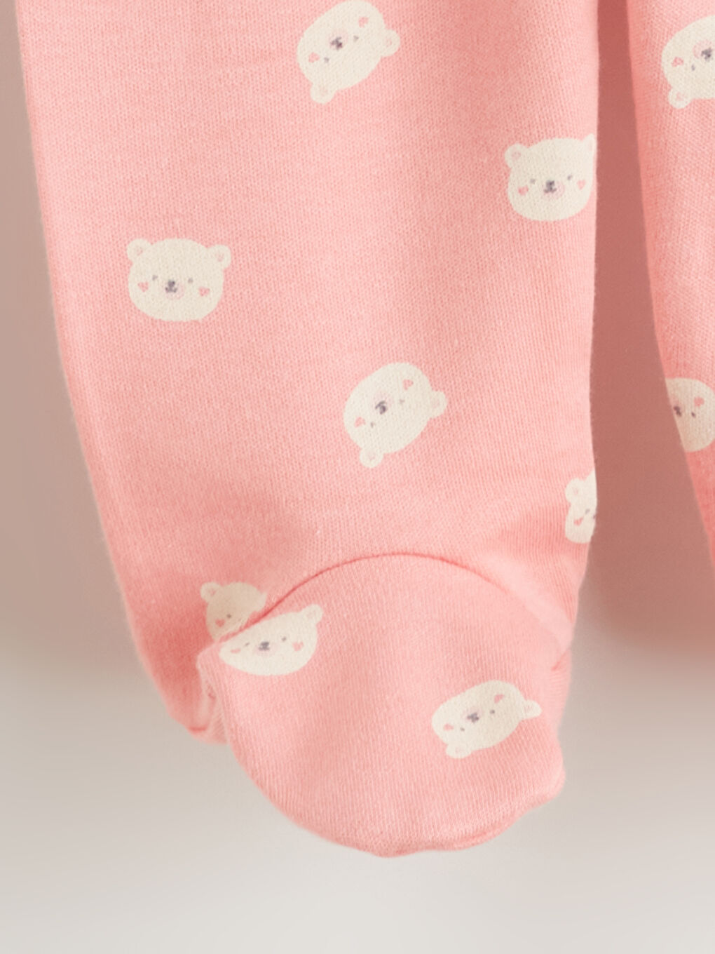 Ekru Bisiklet Yaka Uzun Kollu Baskılı Kız Bebek Çıtçıtlı Body Pantolon ve Saç Bandı 3'lü Takım-7