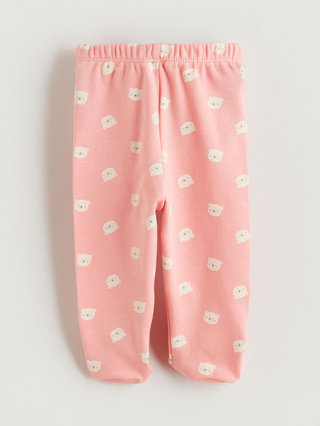 Ekru Bisiklet Yaka Uzun Kollu Baskılı Kız Bebek Çıtçıtlı Body Pantolon ve Saç Bandı 3'lü Takım-8