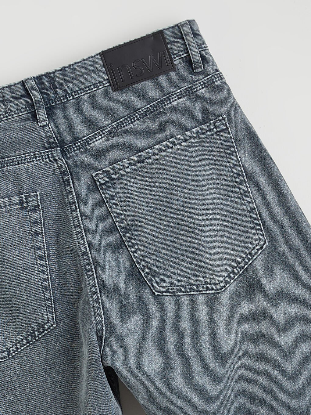 ерлерге арналған кең пішім джинс шалбар-5