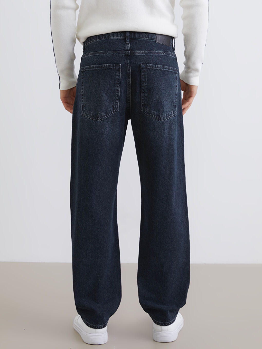 ерлерге арналған кең пішім джинс шалбар-3