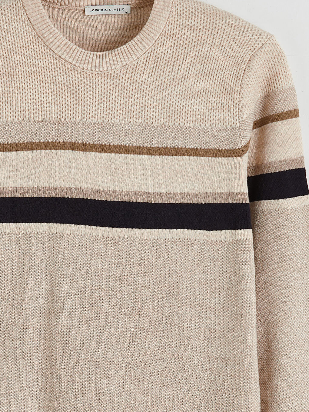 Πουλόβερ Πλεκτό Ριγέ Στρογγυλή Λαιμόκοψη για Άνδρες-5