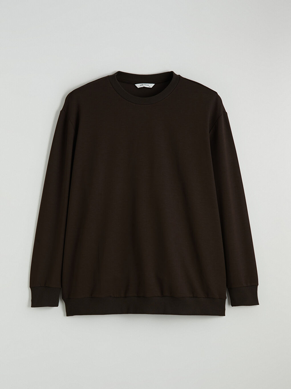 Kahverengi Bisiklet Yaka Erkek Sweatshirt-4