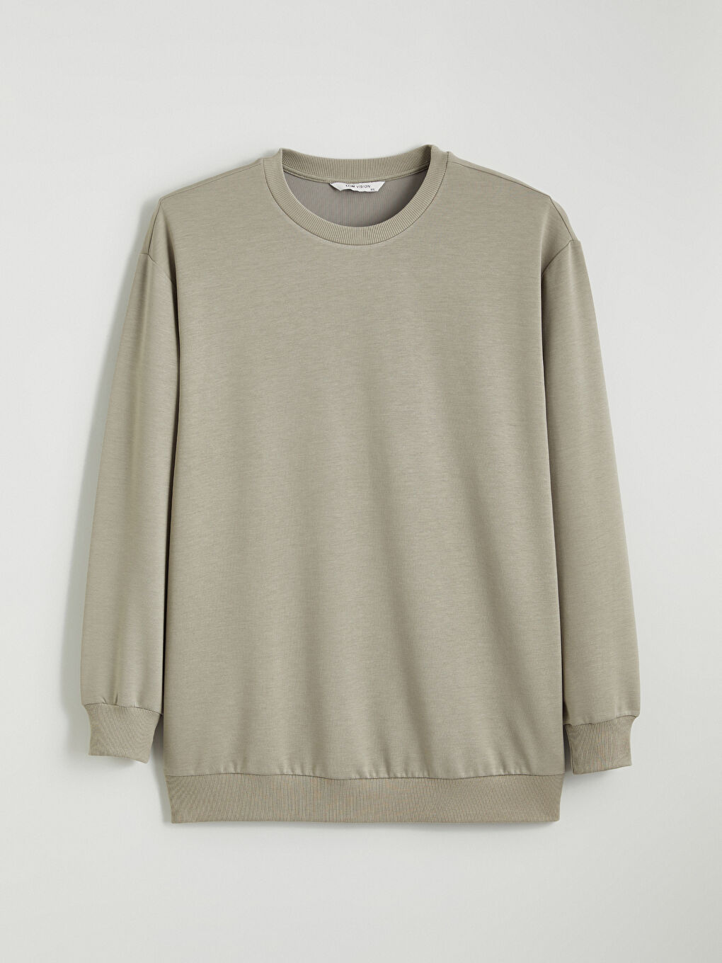 Bej Bisiklet Yaka Erkek Sweatshirt-4