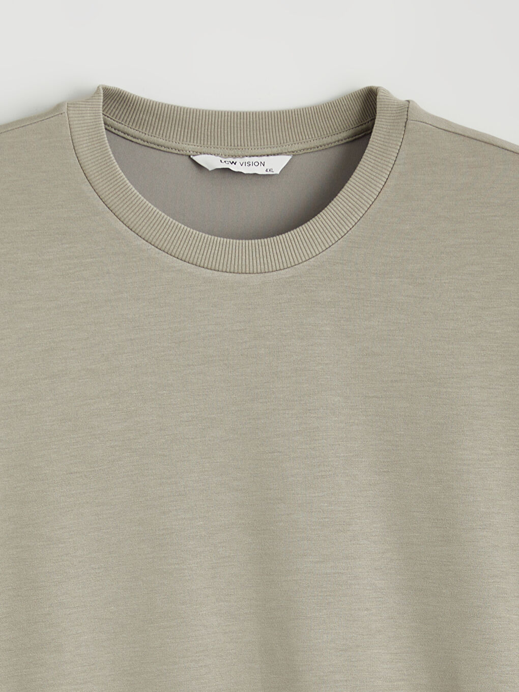 Bej Bisiklet Yaka Erkek Sweatshirt-5