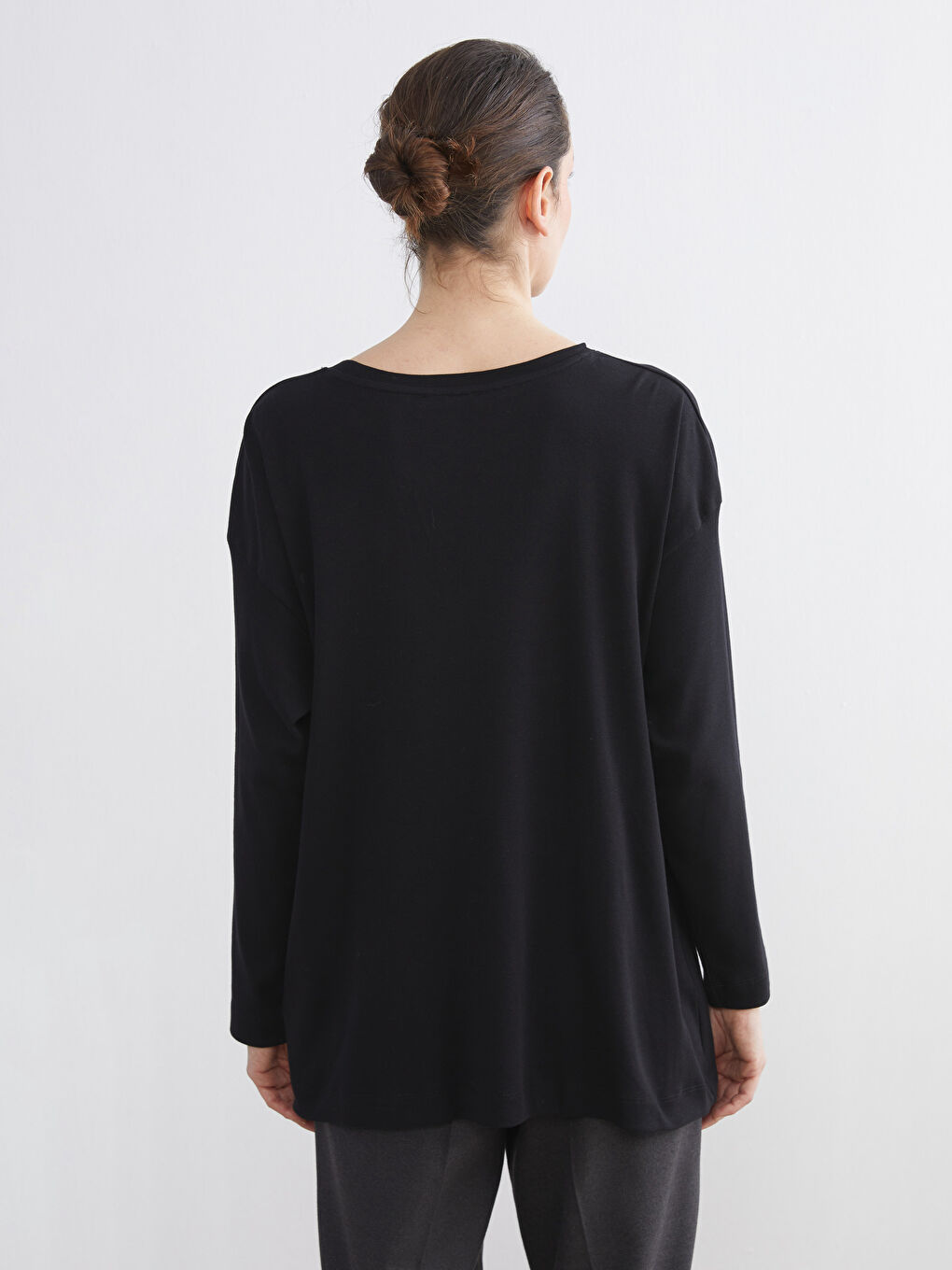 Crew Neck Ruched Women's Tunic-3