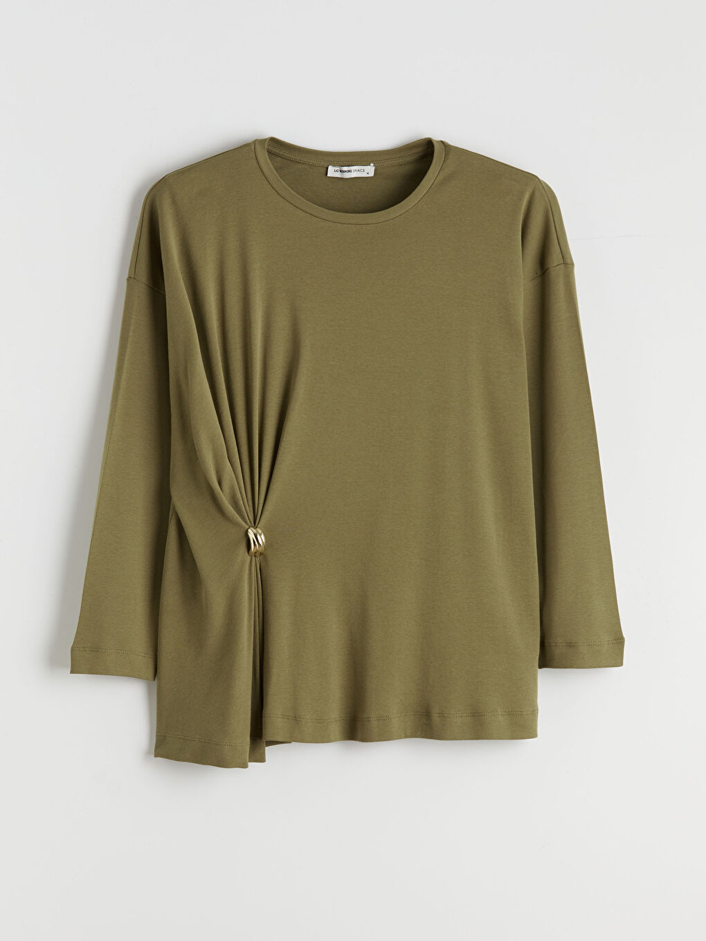 Yeşil Bisiklet Yaka Büzgülü Kadın Tunik-4