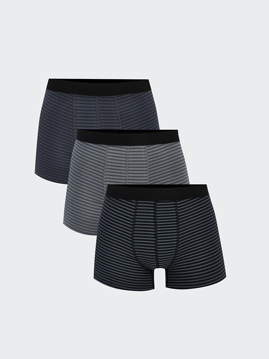 Siyah Standart Kalıp Pamuklu Esnek Erkek Boxer 3'lü