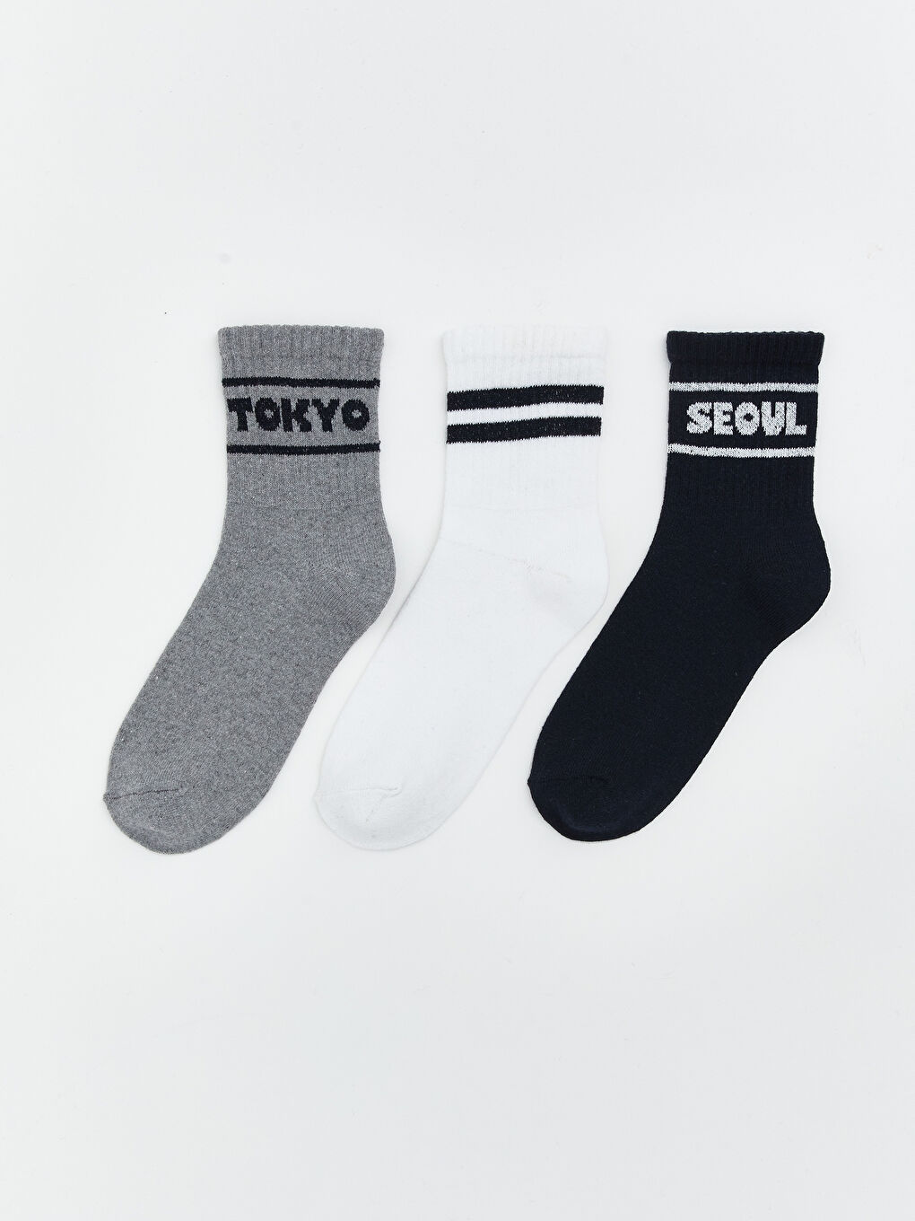 Karışık Desenli Erkek Çocuk Soket Çorap 3'lü