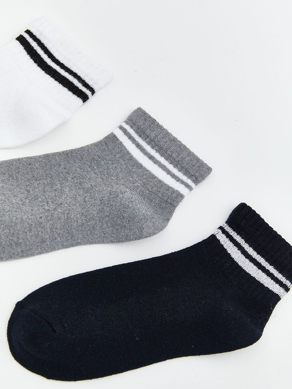 Karışık Çizgili Erkek Çocuk Soket Çorap 3'lü-1