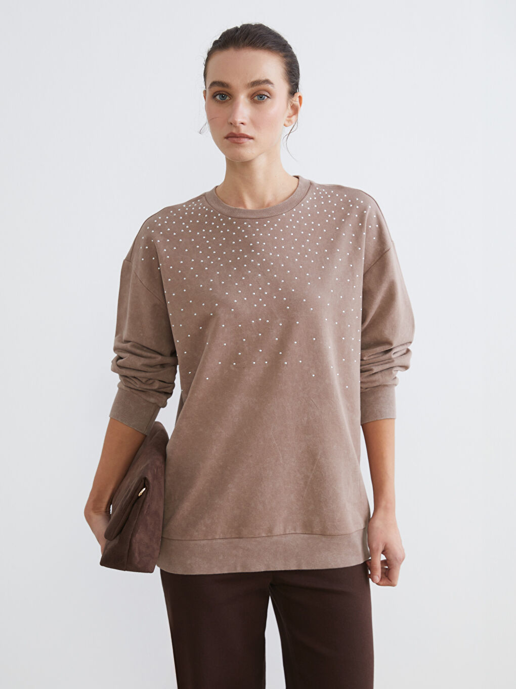 Женщины Коричневый Свитшот