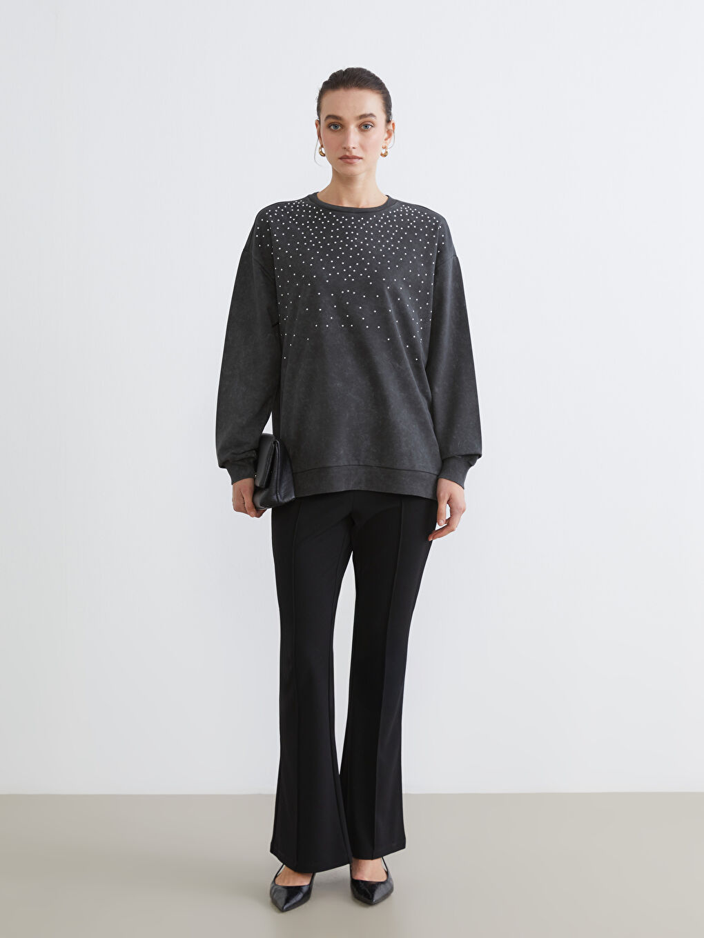 Женщины Серый Свитшот-1