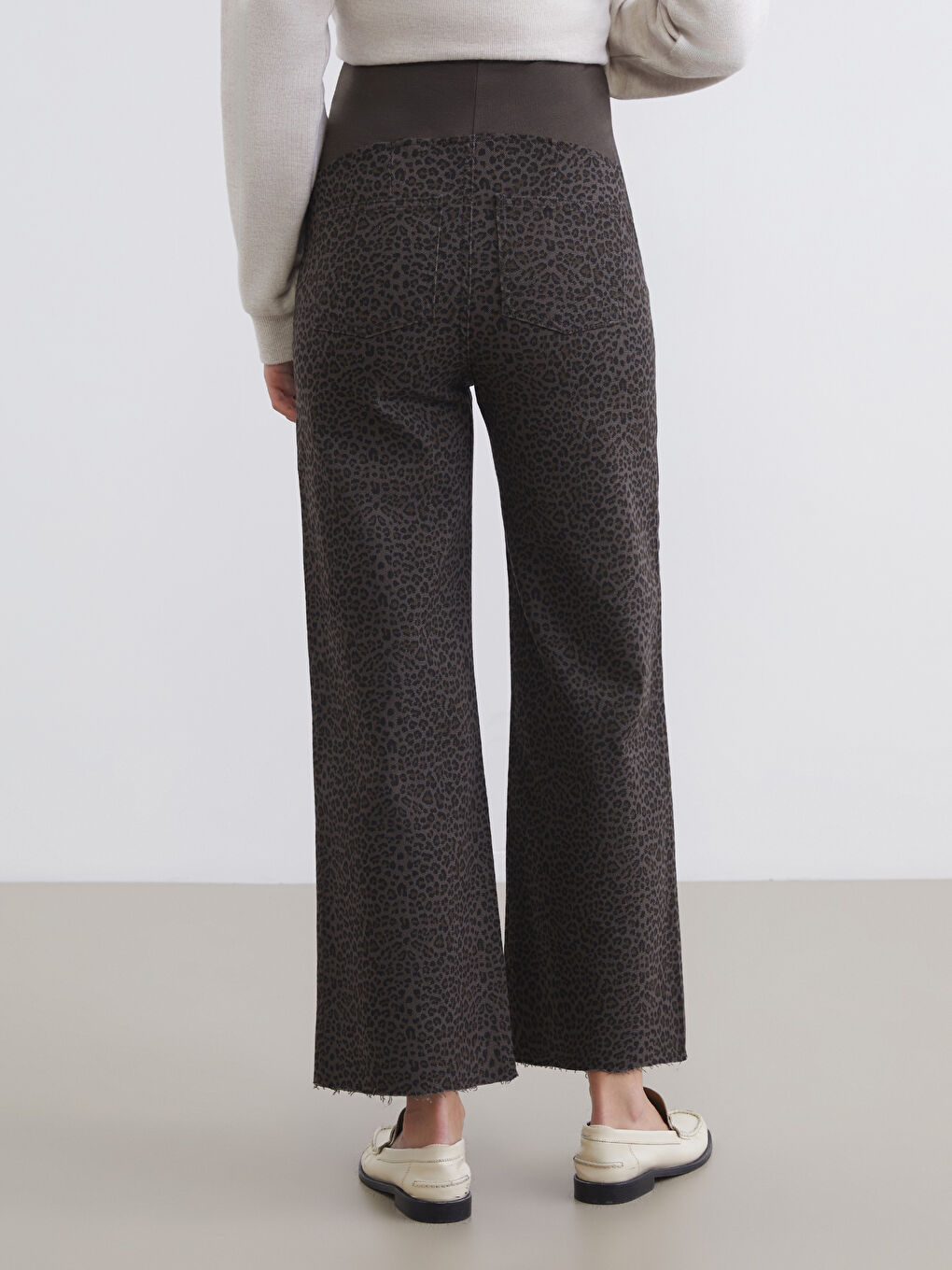 Belly Panel Leopard Print Women's Jeans-4