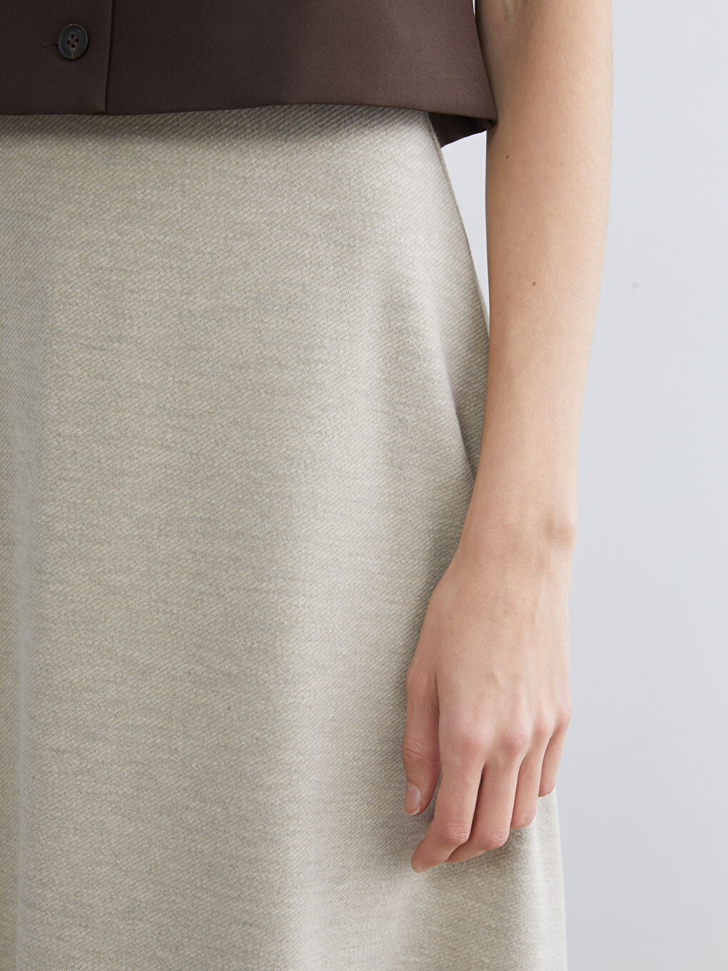 Bej Beli Lastikli A Kesim Etek-2