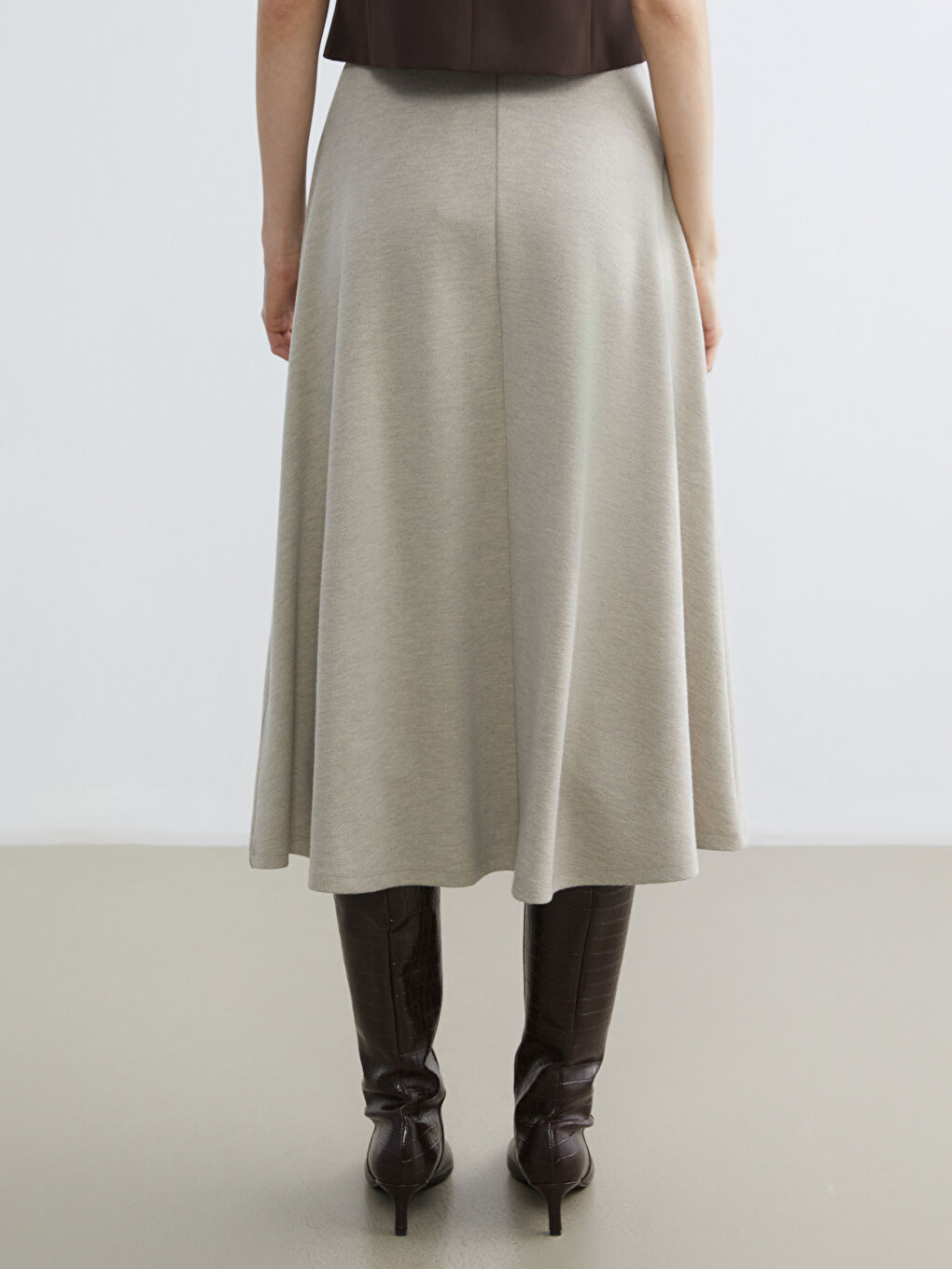 Bej Beli Lastikli A Kesim Etek-3