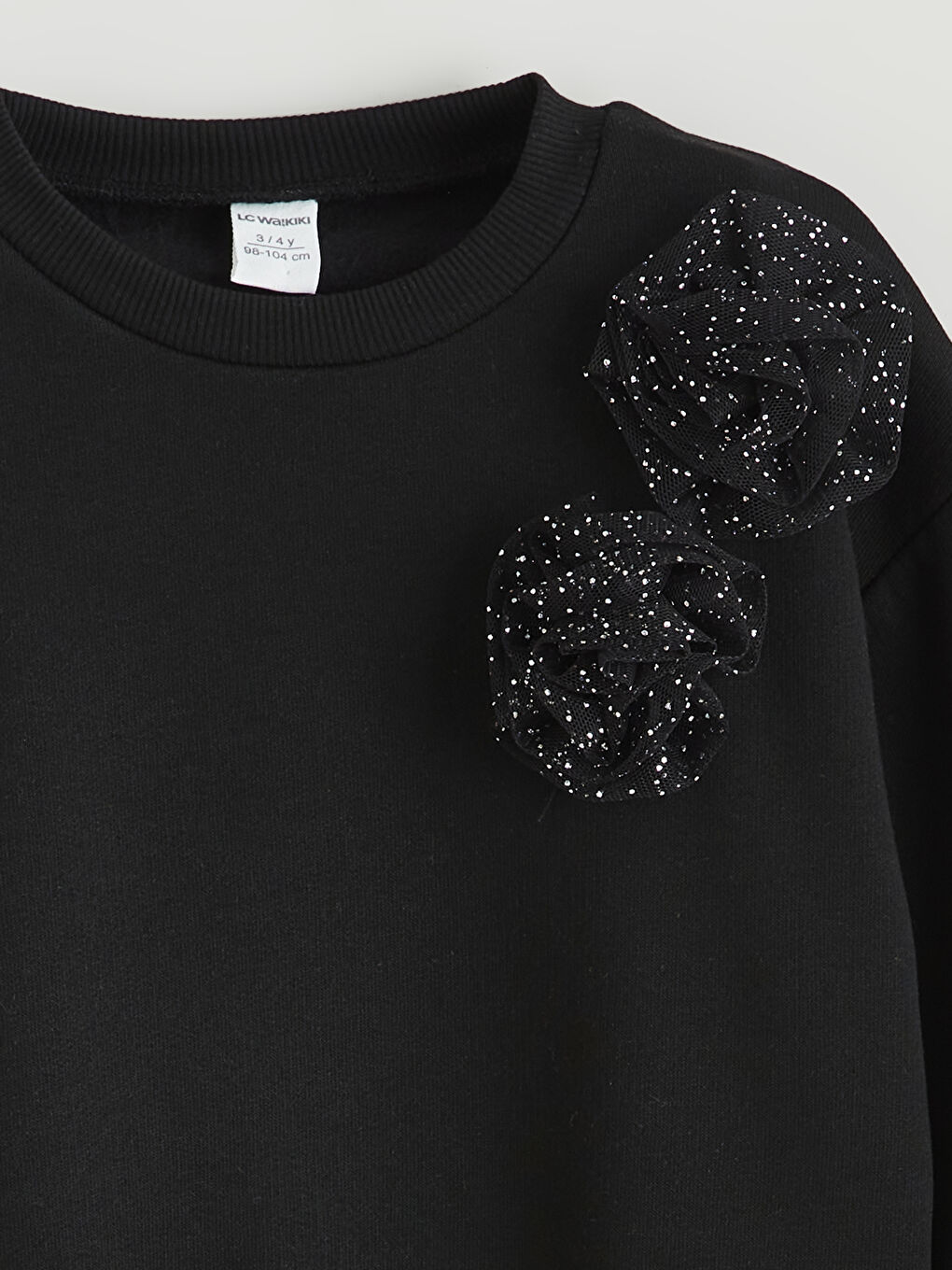 Dukserica sa okruglim izrezom ukrašena cirkonima za devojčice-2